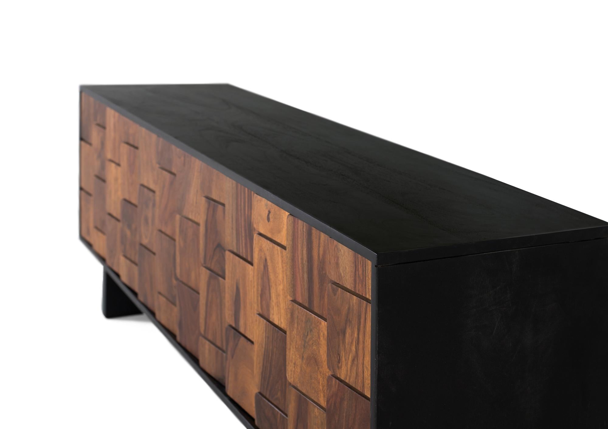 Mobile TV a 3 ante in legno di mango.