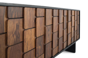 Mobile TV a 3 ante in legno di mango.