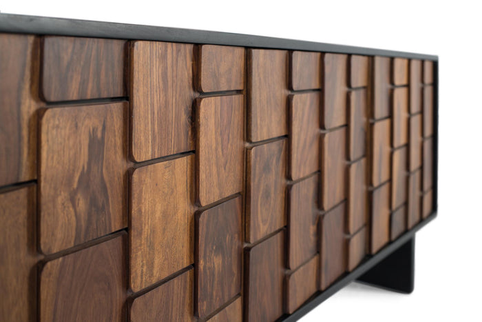 Mobile TV a 3 ante in legno di mango.