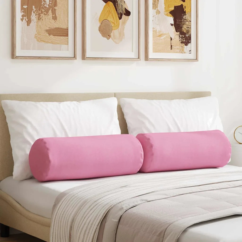 Cuscini a rullo 2 pz | Cuscini per sedie Rosa ? 25 x 70 cm Tessuto