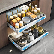 Telescopica per vano cucina, cassettina estensibile, installazione senza attrezzi con opzione colla o viti, contenitore regolabile e trasportabile per vani cucina, 1 pezzo (bianco)