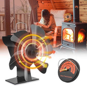 Ventilatore per Camino - 6 Paletti Termo-Comandato, Silenzioso e Efficiente per Forni a Legna/Gas/Pellet