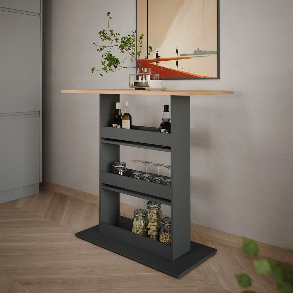 Vicco Tavolo da bar Quercia dorata/antracite 110 x 55 cm