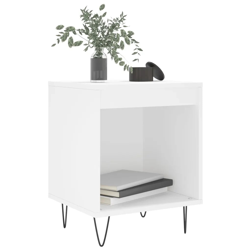 Comodini 2pz Bianchi 40x35x50 cm in Legno Multistrato 830717