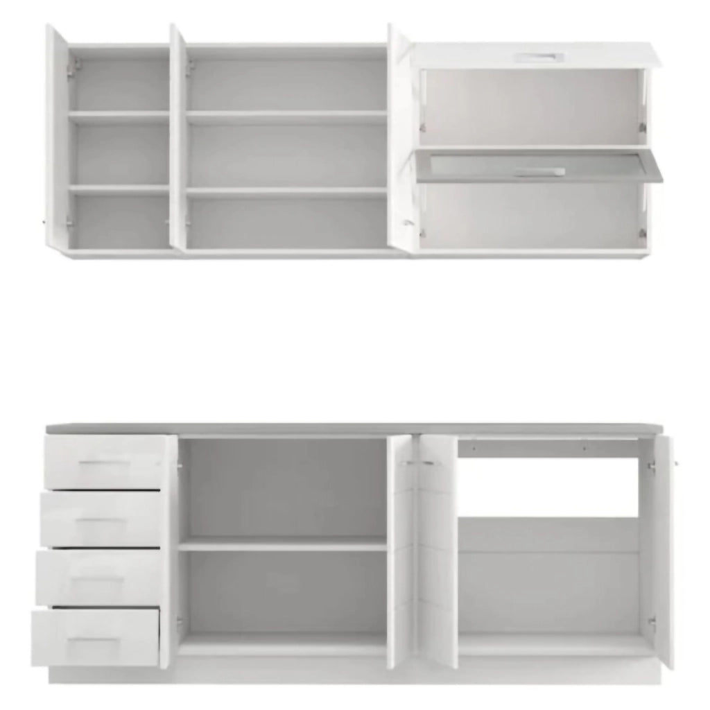 Cucinino Riquew, Cucina 4 Cassetti, Elettrodomestici non inclusi, Bianco Opaco