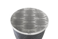 Tavolino rotondo con piano in alluminio