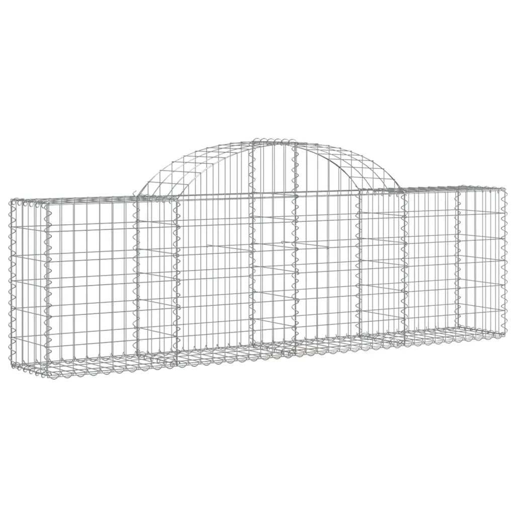Cesti Gabbioni ad Arco 9 pz 200x30x60/80 cm Ferro Zincato 3146075