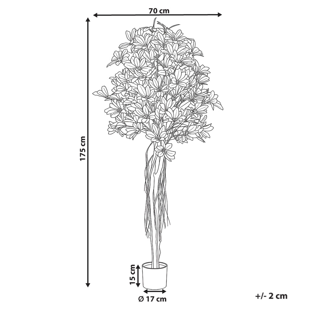 Magnolia artificiale in vaso in materiale sintetico verde e rosa 70 cm Accessorio decorativo per interni