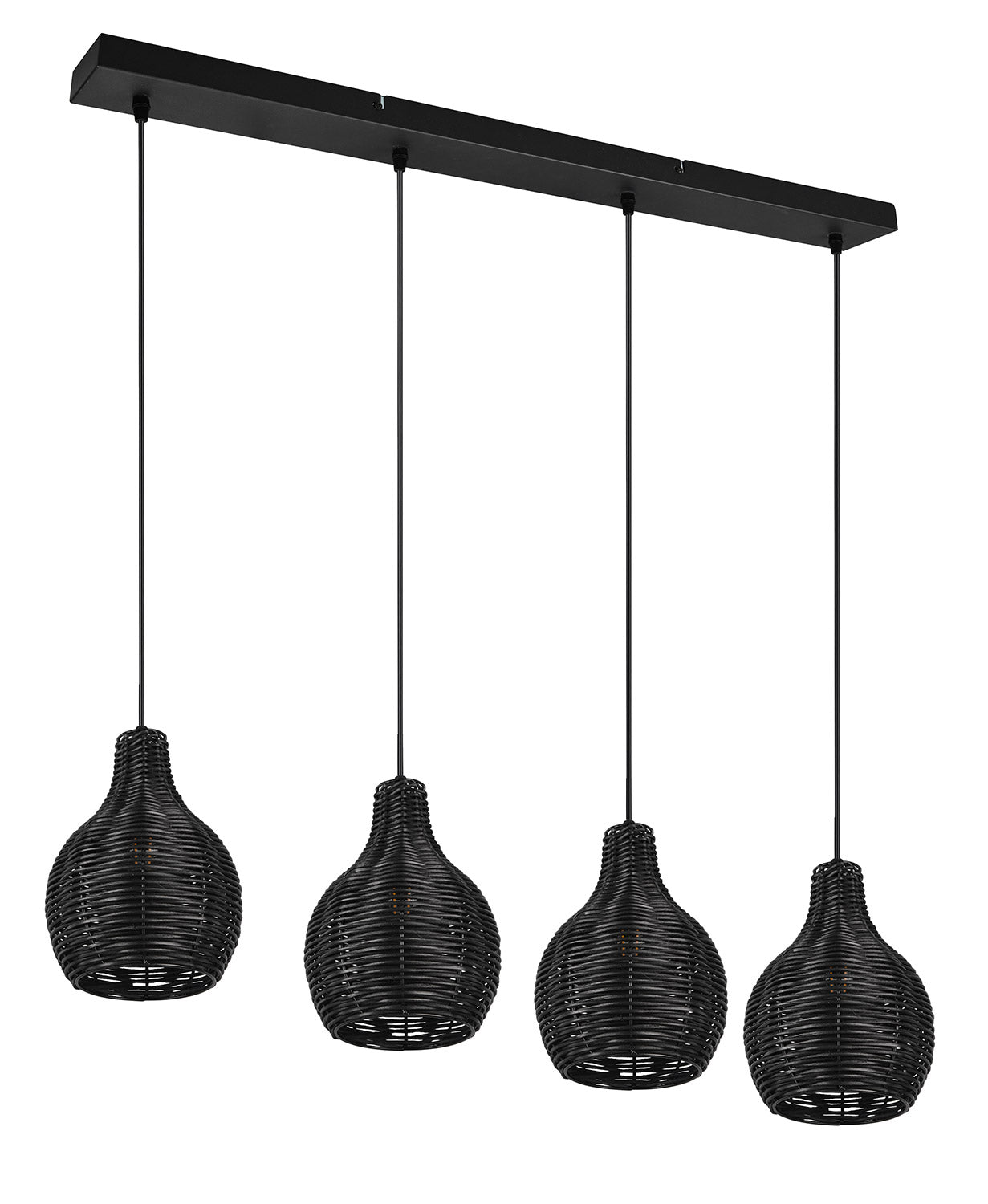 Lampada a Sospensione da Interno Attacco E14 in Tessuto Nero