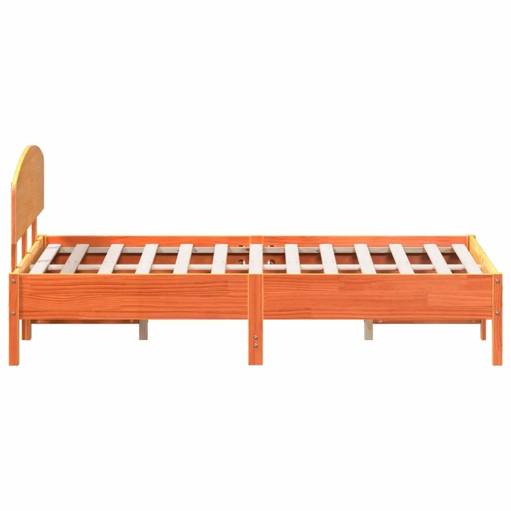 Letto senza Materasso Marrone Cera 120x190 cm in Legno di Pino 3207236