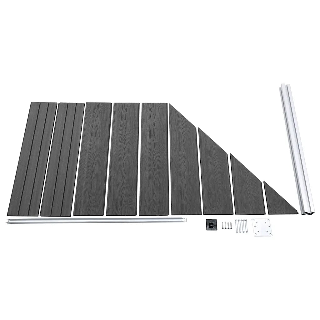 Set Pannelli di Recinzione in WPC 1311x(105-186) cm Nero 3070443