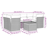 Set Divani da Giardino 7 pz con Cuscini Beige in Polyrattan