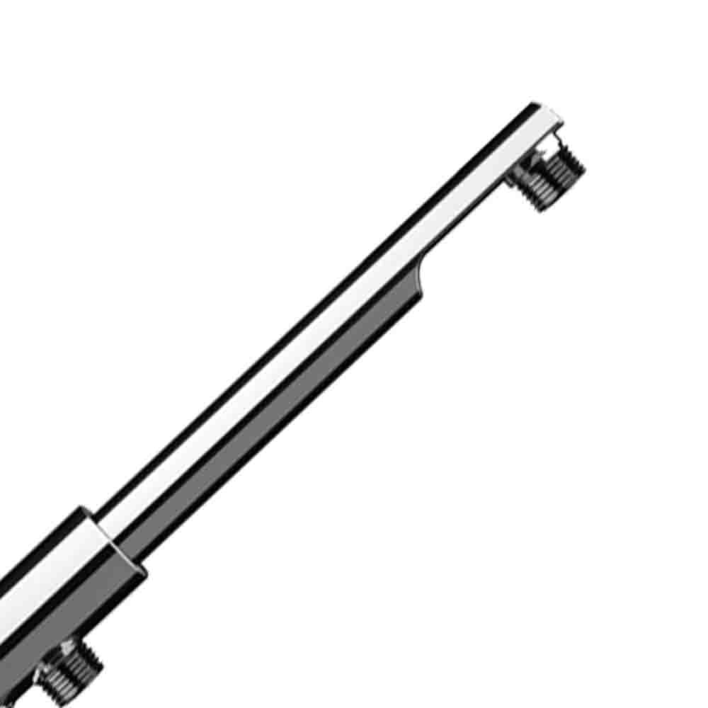 Braccio doccia minimal in ottone cromato 50 cm con deviatore