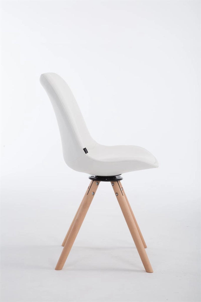 Sedia Calais in similpelle girevole natura,bianco