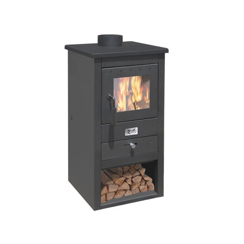 Stufa a legna – Athena Small finitura Antracite 43×41 h86 cm 10,7 kW vano portalegna – Mille