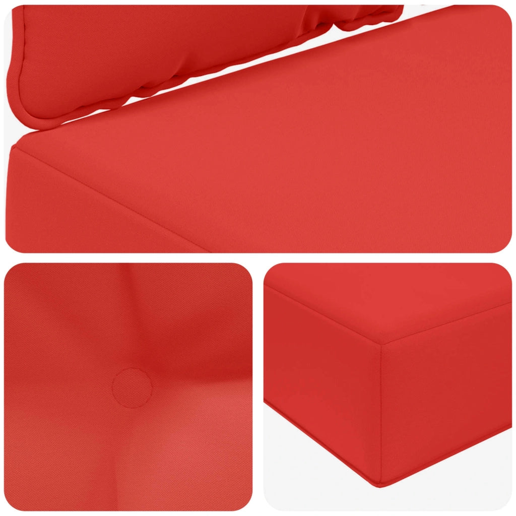 Cuscino per divano da esterno 3 pcs Rosso Poliestere