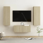 Set di Mobili TV 3 pz-Set di 3 Credenza per TV Rovere Sonoma in Legno Multistrato