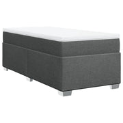 Letto singolo | Letto per adulti | Giroletto a Molle con Materasso Grigio Scuro 90x190 cm Tessuto