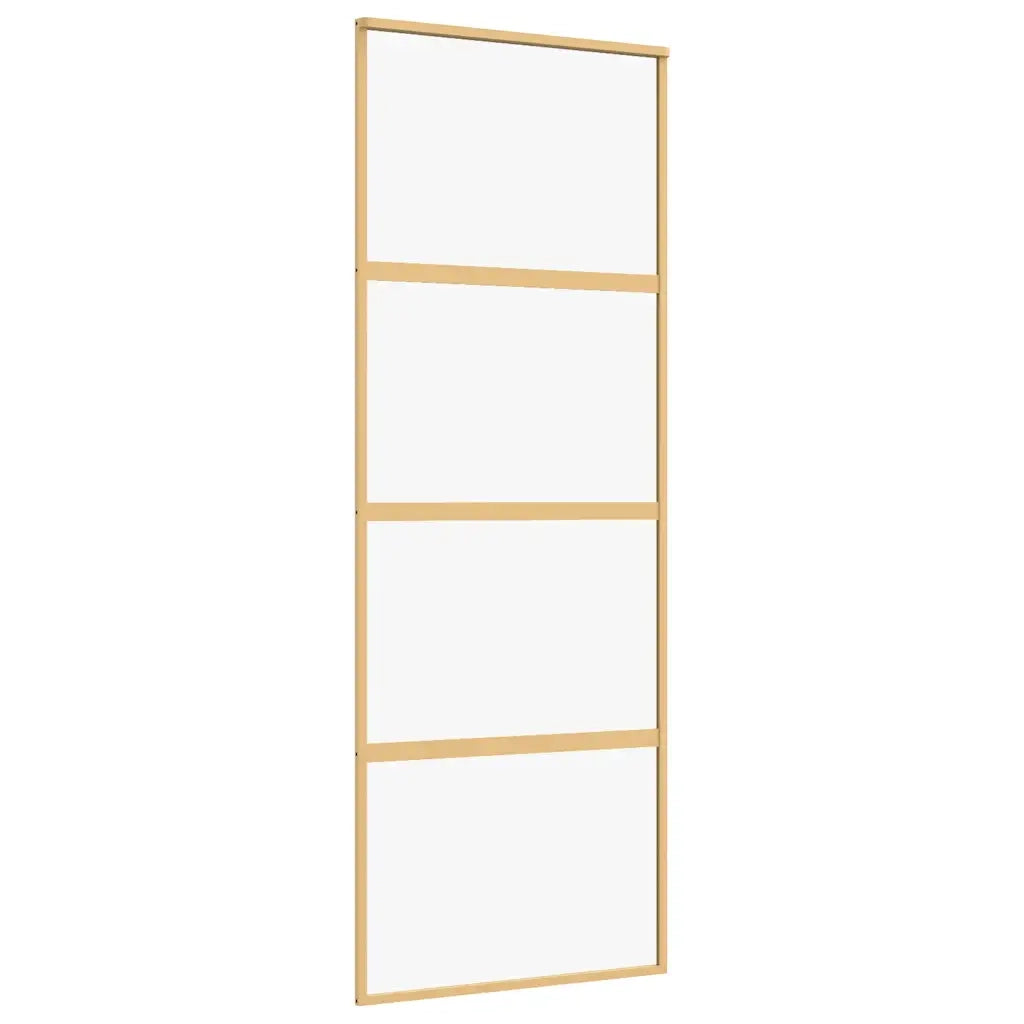 Porta Scorrevole Dorata 76x205 Vetro Trasparente ESG Alluminio