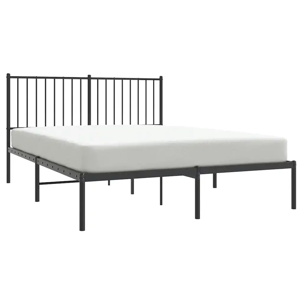 Giroletto con Testiera in Metallo Nero 140x200 cm 350865