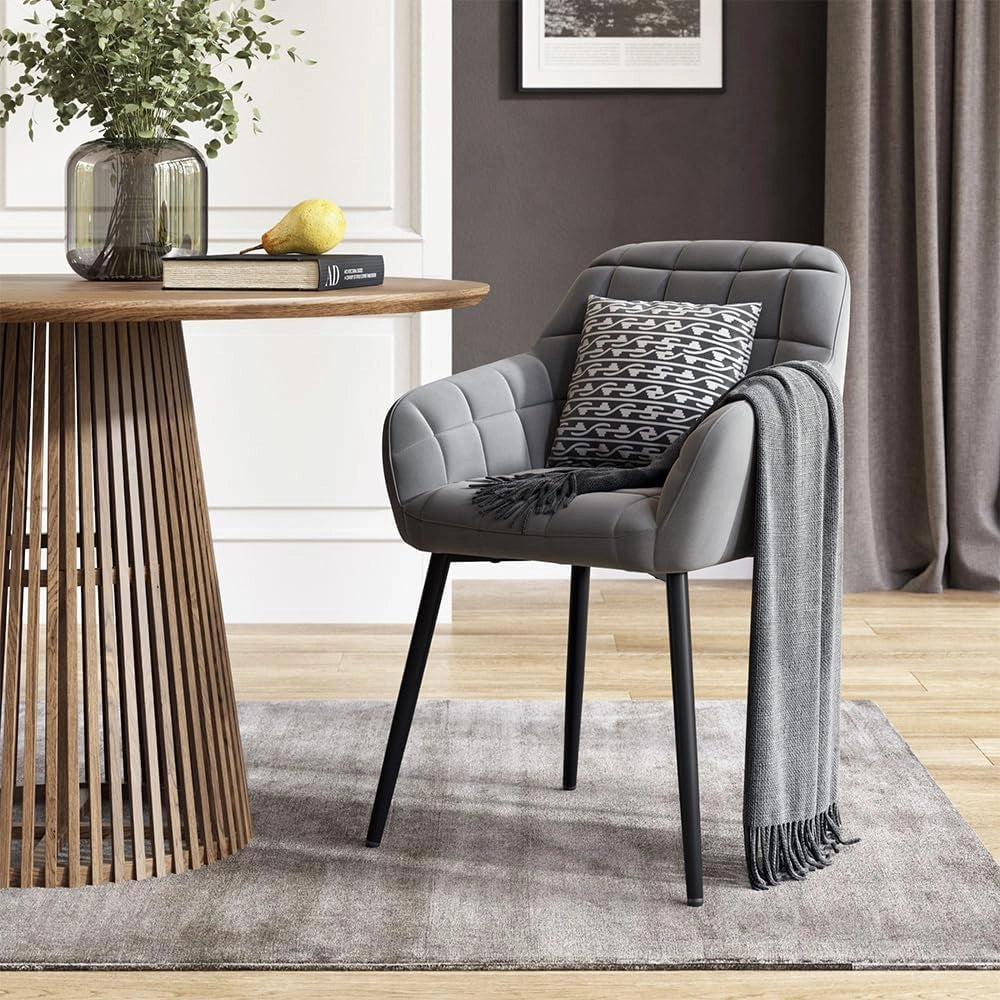 sedie Relio, Grigio, 53.5 x 55.5 cm, con piedini antiscivolo e superficie facile da pulire