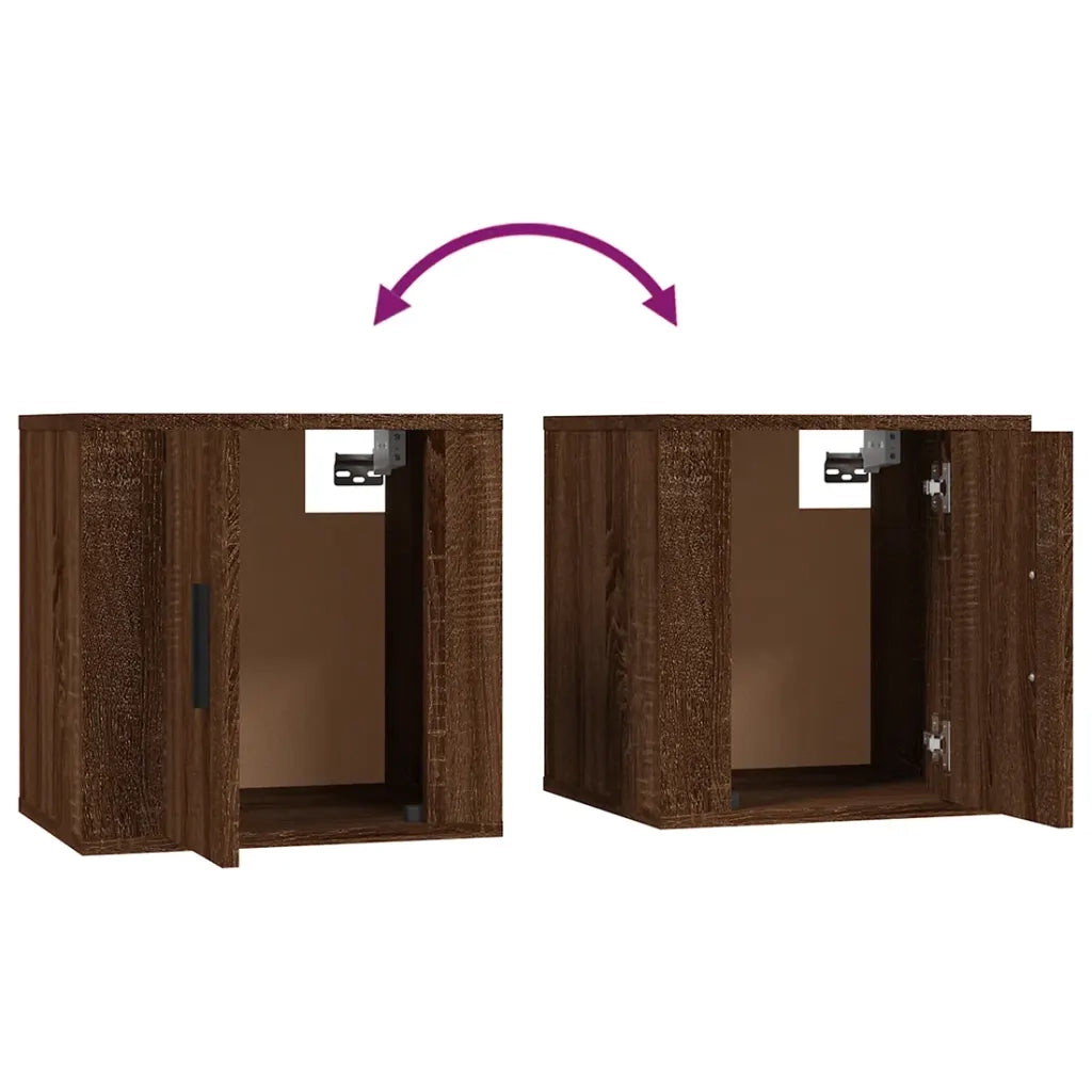 Mobili Porta TV a Parete 2 pz Rovere Marrone 40x34,5x40 cm 816655