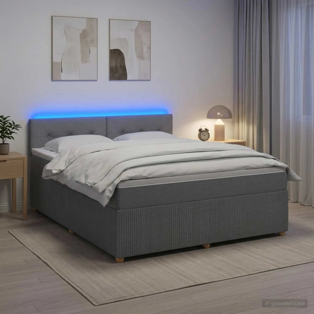 Letto box spring con materasso Grigio Chiaro 180 x 200 cm 3452988