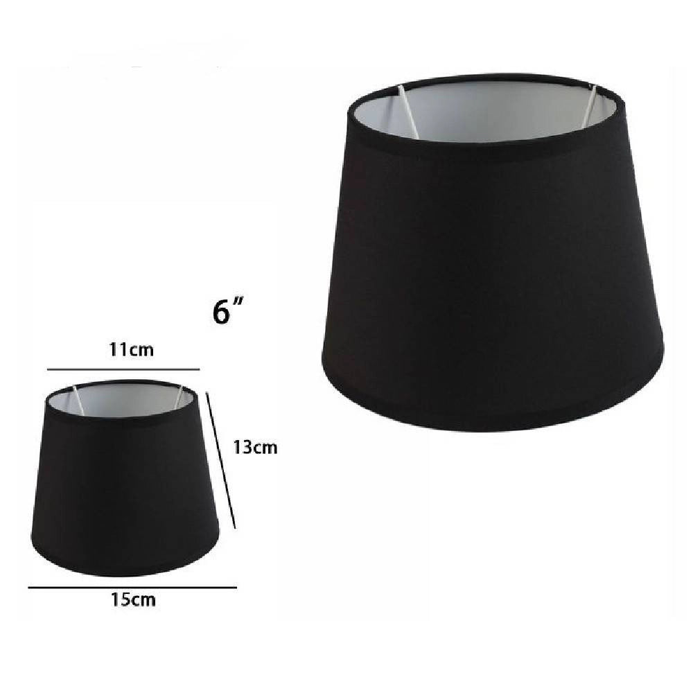 Trade Shop - Paralume Conico Cilindro Cappello Ricambio Per Lampada E Applique In Tessuto Tnt - Nero   -6"   -