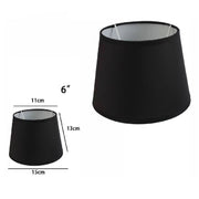 Trade Shop - Paralume Conico Cilindro Cappello Ricambio Per Lampada E Applique In Tessuto Tnt - Nero   -6"   -
