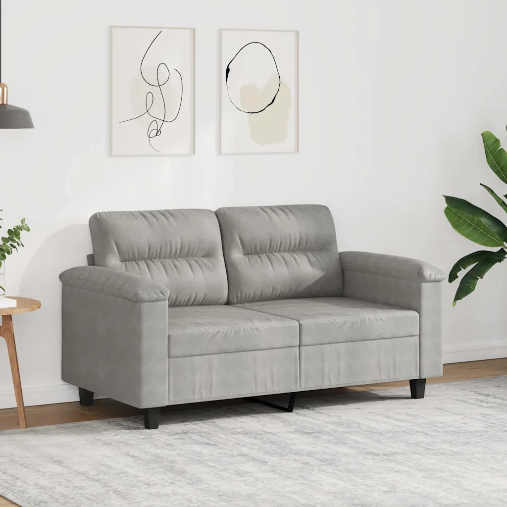 Divano a 2 Posti Grigio Chiaro 120 cm in Tessuto Microfibracod mxl 133348