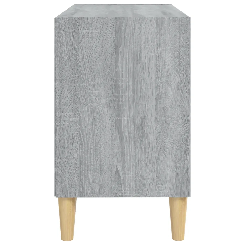 Mobile TV Gambe in Legno Massello Grigio Sonoma 69,5x30x50 cm 813147