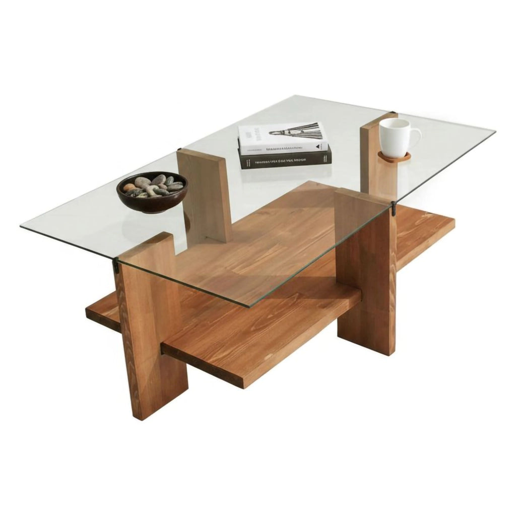 Tomiri, Tavolino da Salotto Portariviste, 105x60x40h cm Marrone Noce