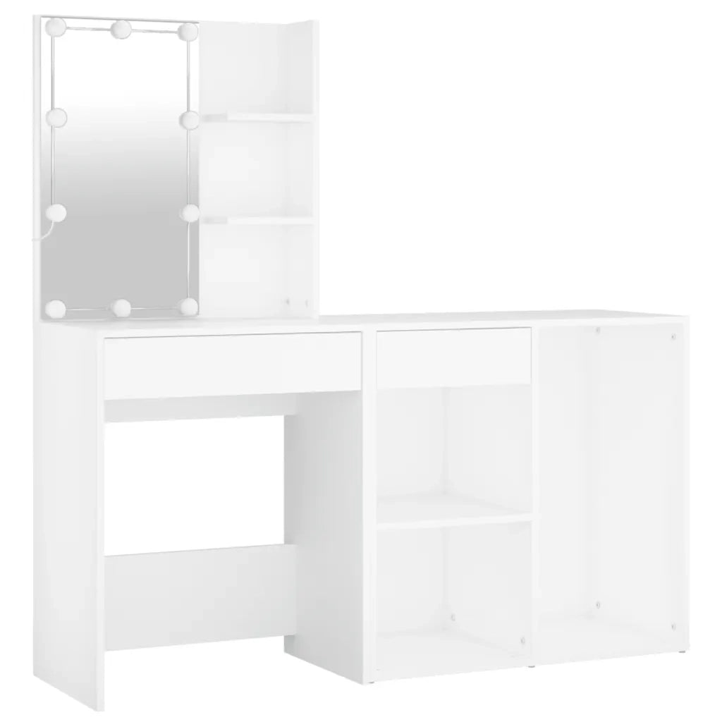Toeletta con LED e Armadietto Bianco in Legno Multistrato 3082017