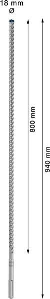 2608900224 - PUNTA BOSCH SDS MAX 8X D.18mm X 800mm X 940mm