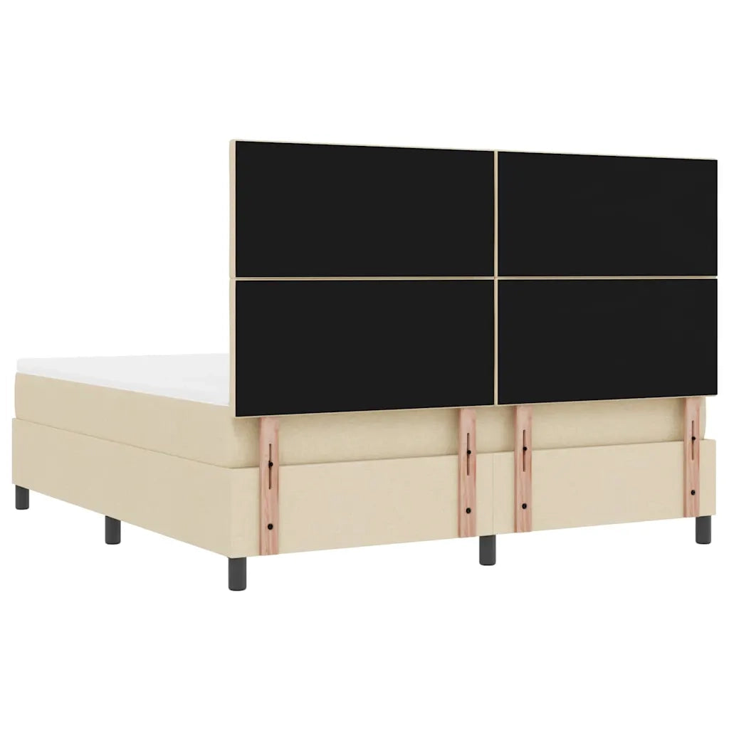 Letto a molle con testiera Crema 180 x 200 cm Tessuto 3344168
