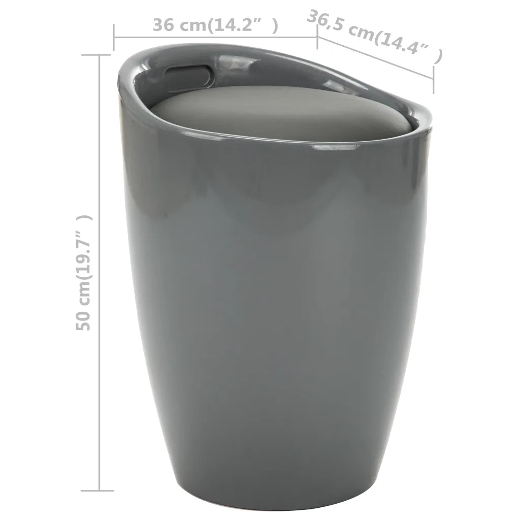 Sgabello con Contenitore Grigio in Similpelle cod mxl 70104