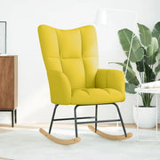 Sedia a Dondolo Giallo Chiaro in Tessuto CFW2950584