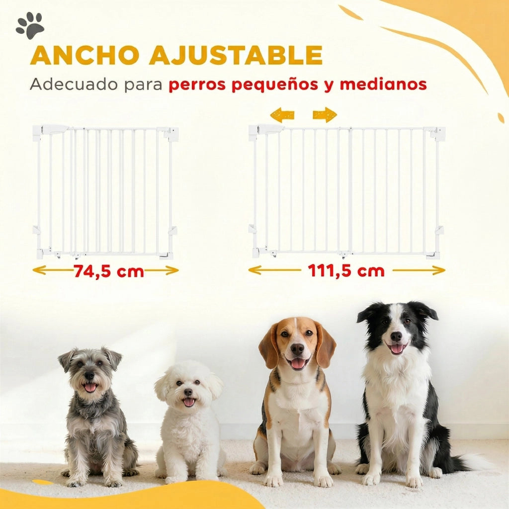 Cancello per Cani ¨C zephmum ¨C Bianco 74.5-111.5 cm