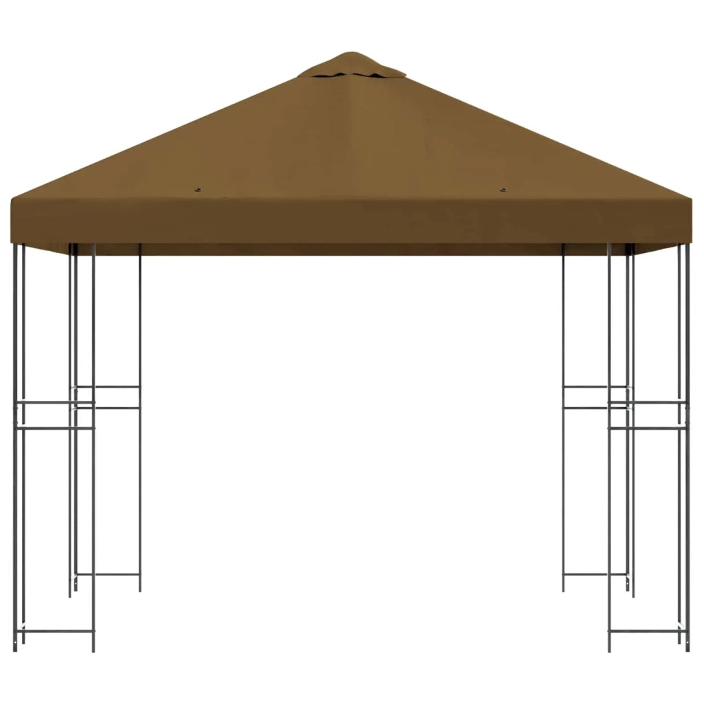 Gazebo 3 x 3 m Tortora Poliestere e Acciaio 190 gsm