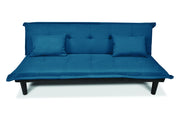 Divano letto clic clac, divanetto Russell in tessuto blu petrolio DL-RU27FB