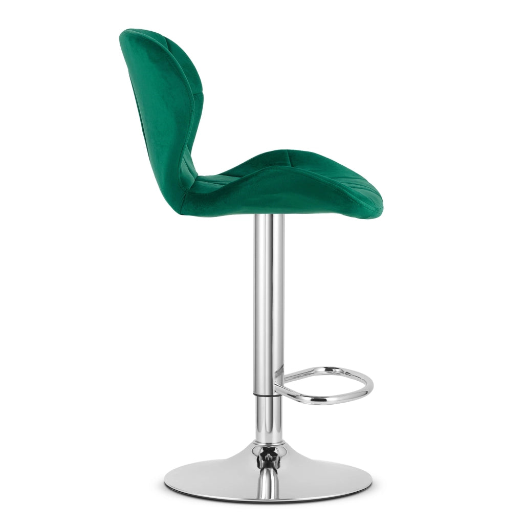 Sgabello VALORA WEST - velluto verde / cromo basel - Design girevole