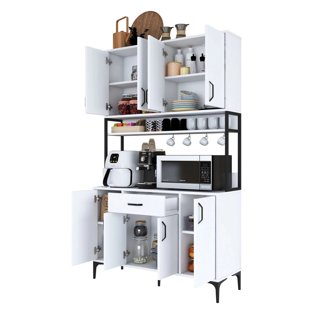 Madia Cavriago, Credenza 5 Ripiani, 120x40x199h cm Bianco