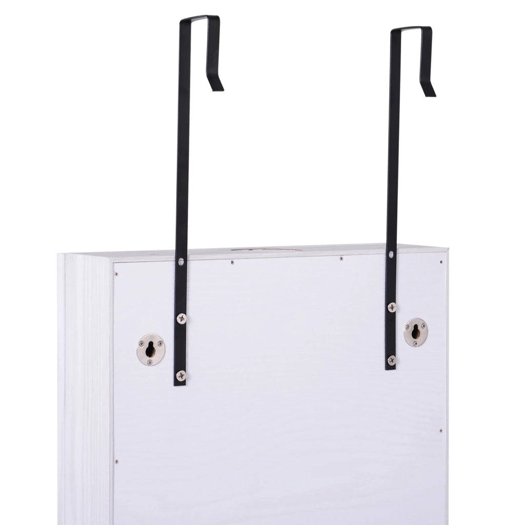 Armadio da parete con specchio, LED, 5 ripiani, 2 cassetti ¨C zephmum ¨C effetto legno grigio 37x10x120cm