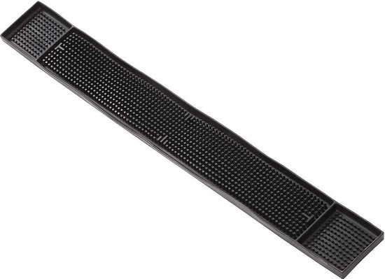 Mat di Sostegno in Gomma Nero 670x80mm con Superficie Antiscivolo