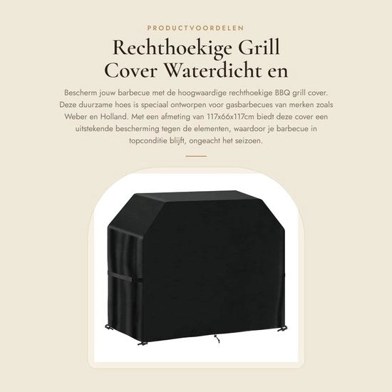 Copri griglia per barbecue impermeabile - dimensioni rettangolari - resistente ai raggi UV - tessuto in Oxford duraturo - 117x66x117cm - protezione contro la sporcizia e l'umidità