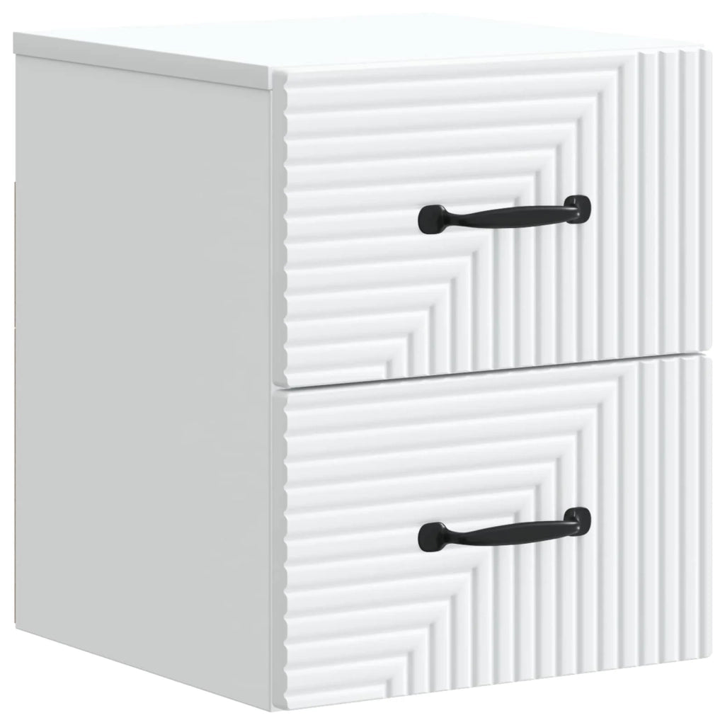 Mobiletto da notte a muro 2 pcs Bianco 34,5 x 33 x 40 cm