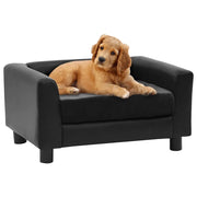 Divano per Cani-Sofa per animali domestici-Divanetto Nero 60x43x30 cm in Peluche e Similpelle