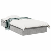 Letto singolo | Letto per adulti | Giroletto Cassetti Grigio Cemento 75x190 cm Legno Multistrato