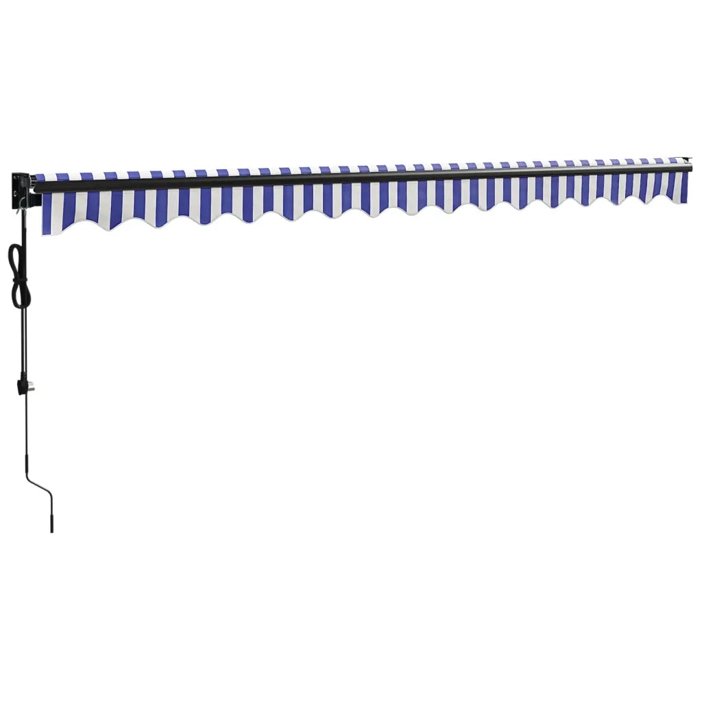 Tenda Sole Automatica Retrattile Blu e Bianca 4,5x3 m
