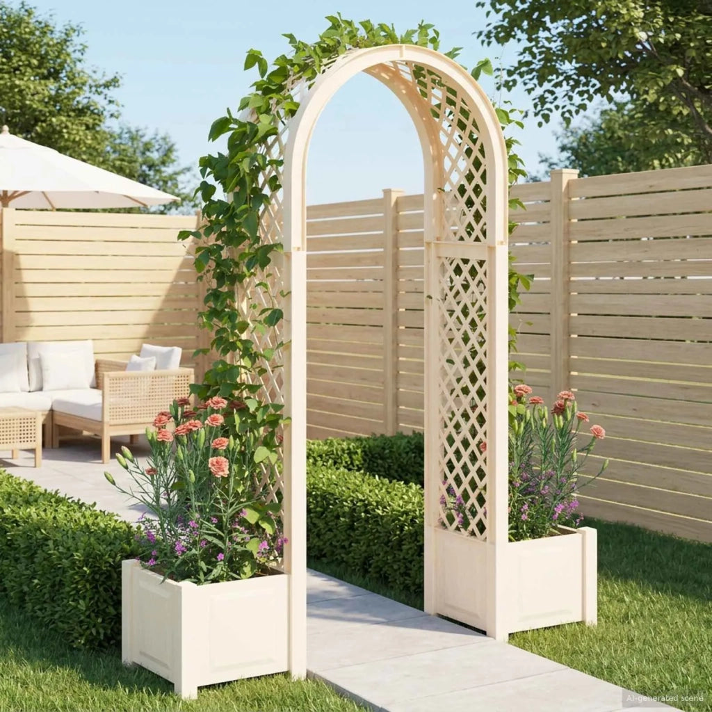 Arco di Rose con Vaso Bianco 168,5 x 43 x 207 cm PP CFW7867333